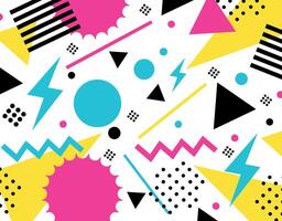 Vibrant Memphis Style Pattern Design vector