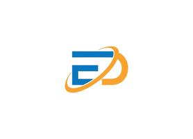 Letter ED logo design with icon template vector