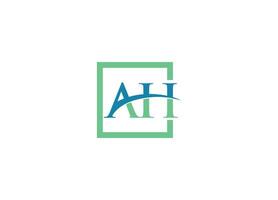 AH logo design with icon template vector