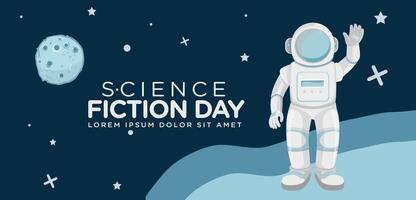 Banner design template for National Science Fiction Day vector