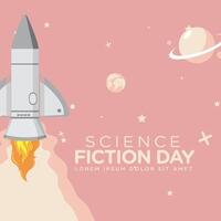 Greeting Card design template for National Science Fiction Day vector