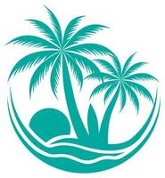 palm tree tropical locotype for your business illustration flat style vector
