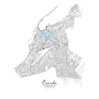 Luanda Angola,detail Streets Roads Map with location pin, illustration element image vector