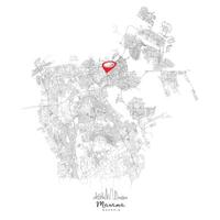 Manama Bahrain,detail Streets Roads Map with location pin, illustration element image vector