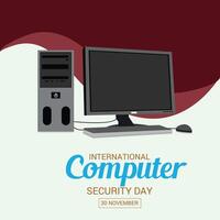 illustration of a Background for International Computer Security Day. vector