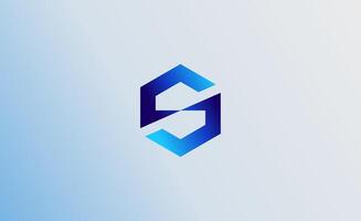 Logo Geometric letter S in hexagon shape. Modern, futuristic and minimalist. Editable file. vector