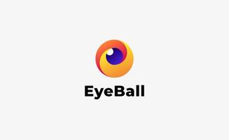 Logo Eyeball in circle modern and minimalist concept. vector