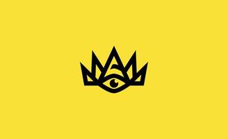 Logo Crown and Eye, King vision, sight and visual concept. vector