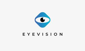 Logo Initial O and Eye Vision. Digital, visual with modern and minimalist concept vector