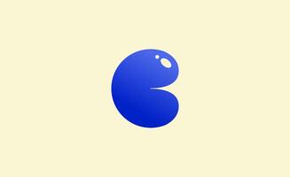 Logo Minimalist letter C 3D Bubble concept glossy and shiny. Editable file. vector
