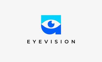 Logo Letter U and Eye Vision. Digital, visual with modern and minimalist concept. Editable file. vector