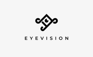 Logo Letter Y and Eye Vision. Digital, visual modern and minimalist concept. Editable file. vector