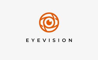 Logo alphabet O and Eye Vision. Digital, visual with modern and minimalist concept. Editable file. vector