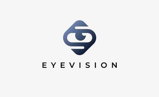 Logo Letter S and Eyeball. Digital, visual with modern and minimalist concept. Editable file. vector