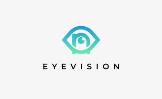 Logo alphabet N and Eye Vision. Digital, visual with modern and minimalist concept. Editable file. vector