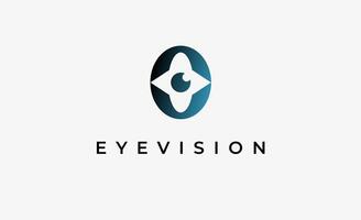 Logo Initial O and Eye Vision. Digital, visual with modern and minimalist concept. Editable file. vector