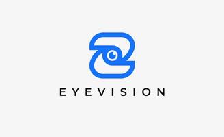 Logo Letter Z and Eye Vision. Digital, visual modern and minimalist concept. Editable file. vector