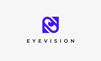 Logo Letter N and Eye Vision. Digital, visual modern and minimalist concept. Editable file. vector