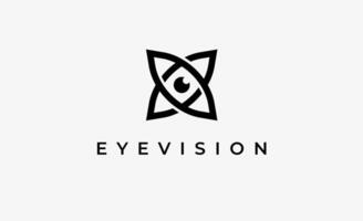 Logo Letter X and Eye Vision. Digital, visual with modern and minimalist concept. Editable file. vector