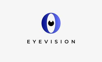 Logo Letter O and Eye Vision. Digital, visual modern and minimalist concept. Editable file. vector