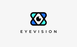 Logo Letter X and Eye Vision. Digital, visual modern and minimalist concept. Editable file. vector