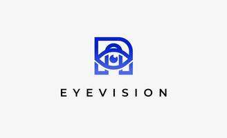 Logo Initial N and Eye Vision. Digital, visual with modern and minimalist concept vector