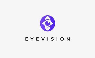 Logo Letter O and Eye Vision. Digital, visual with modern and minimalist concept. Editable file. vector