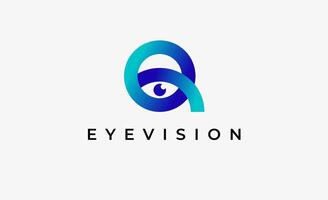 Logo Letter Q and Eye Vision. Digital, visual modern and minimalist concept. Editable file. vector
