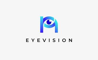 Logo Initial N and Eye Vision. Digital, visual with modern and minimalist concept. Editable file. vector