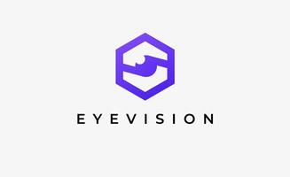 Logo Initial S and Eye Vision. Digital, visual with modern and minimalist concept vector