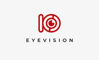 Logo alphabet K and Eye Vision. Digital, visual modern minimalist concept. Editable file. vector