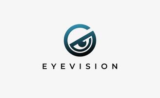Logo Letter G and Eye Vision. Digital, visual with modern concept. Editable file. vector