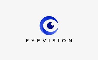 Logo Letter C and Eye Vision. Digital, visual modern and minimalist concept. Editable file. vector
