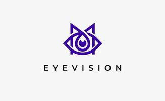 Logo Initial M and Eye Vision. Digital, visual with modern and minimalist concept. Editable file. vector