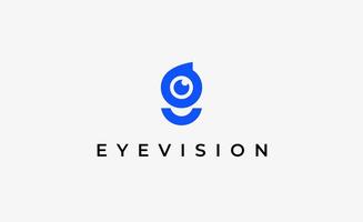 Logo Initial G and Eye Vision. Digital, visual with modern and minimalist concept. Editable file. vector
