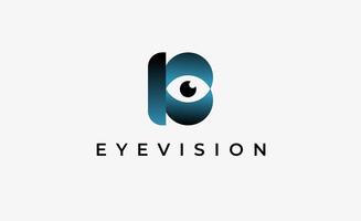 Logo Letter B and Eye Vision. Digital, visual with modern and minimalist concept. Editable file. vector