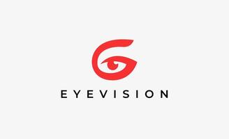 Logo alphabet G and Eye Vision. Digital, visual with modern and minimalist concept vector