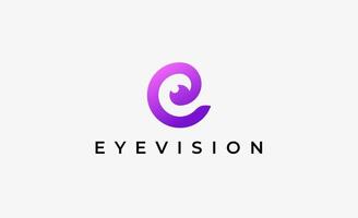 Logo Letter C and Eye Vision. Digital, visual with modern concept. vector