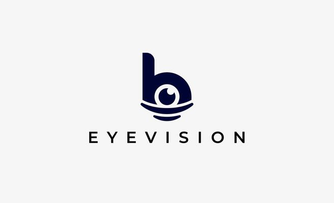 Logo Initial B and Eye iris. Digital, visual with modern and minimalist concept. Editable file.