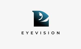 Logo Initial L and Eye Vision. Digital, visual with modern and minimalist concept. Editable file. vector