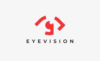 Logo Letter G and Eyeball. Look, Digital, Vision with modern and minimalist concept. Editable file. vector