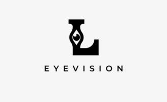 Logo alphabet L and Eye Vision. Digital, visual with modern and minimalist concept. Editable file. vector