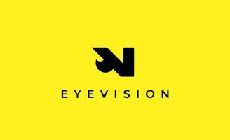 Logo Letter V and Eye Vision. Digital, visual modern and minimalist concept. Editable file. vector