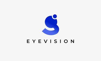 Logo alphabet G and Eye pupil. Digital, visual with modern and minimalist concept. Editable file. vector