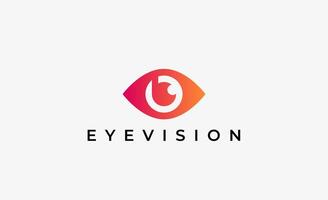 Logo Letter B and Eye Vision. Digital, visual with modern concept. Editable file. vector