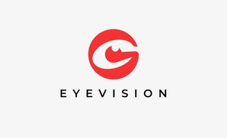 Logo alphabet G and Eye pupil. Look, Digital, Vision with modern and minimalist concept. Editable file. vector