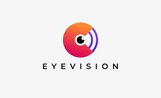 Logo Letter C and Eye Vision. Digital, visual with modern concept. Editable file. vector