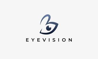 Logo alphabet B and Eye pupil. Digital, visual with modern and minimalist concept. Editable file. vector