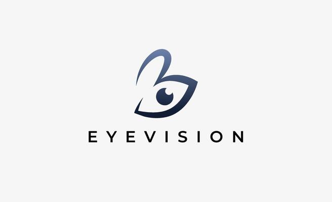 Logo alphabet B and Eye pupil. Digital, visual with modern and minimalist concept. Editable file.
