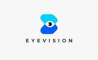 Logo alphabet B and Eye Vision. Digital, visual with modern and minimalist concept. Editable file. vector